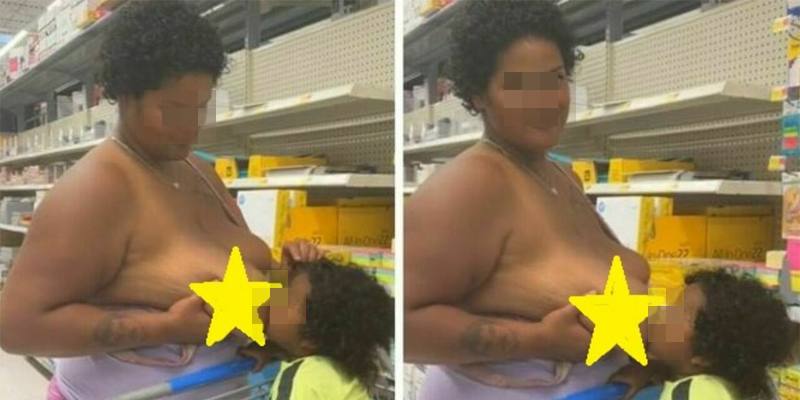 Mamma allatta il figlio al supermercato e pubblica il video su TikTok